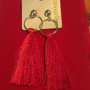 Red tassel earrings